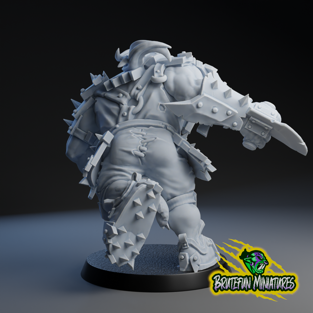 Orc Big Blitzer - Orc Star Player - Fantasy Football - Brutefun Miniatures