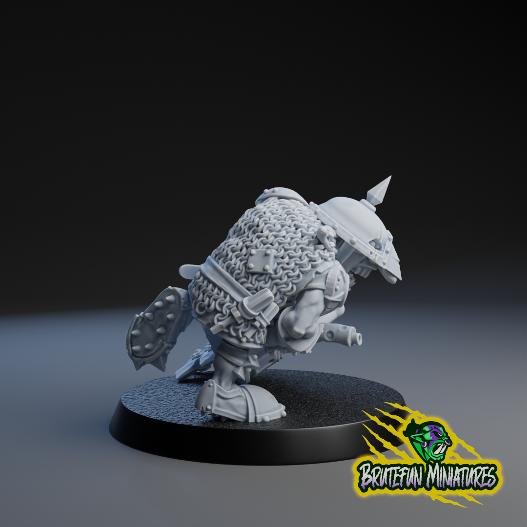 Goblin Chainsaw Loony - Goblin Star Player - Fantasy Football - Brutefun Miniatures
