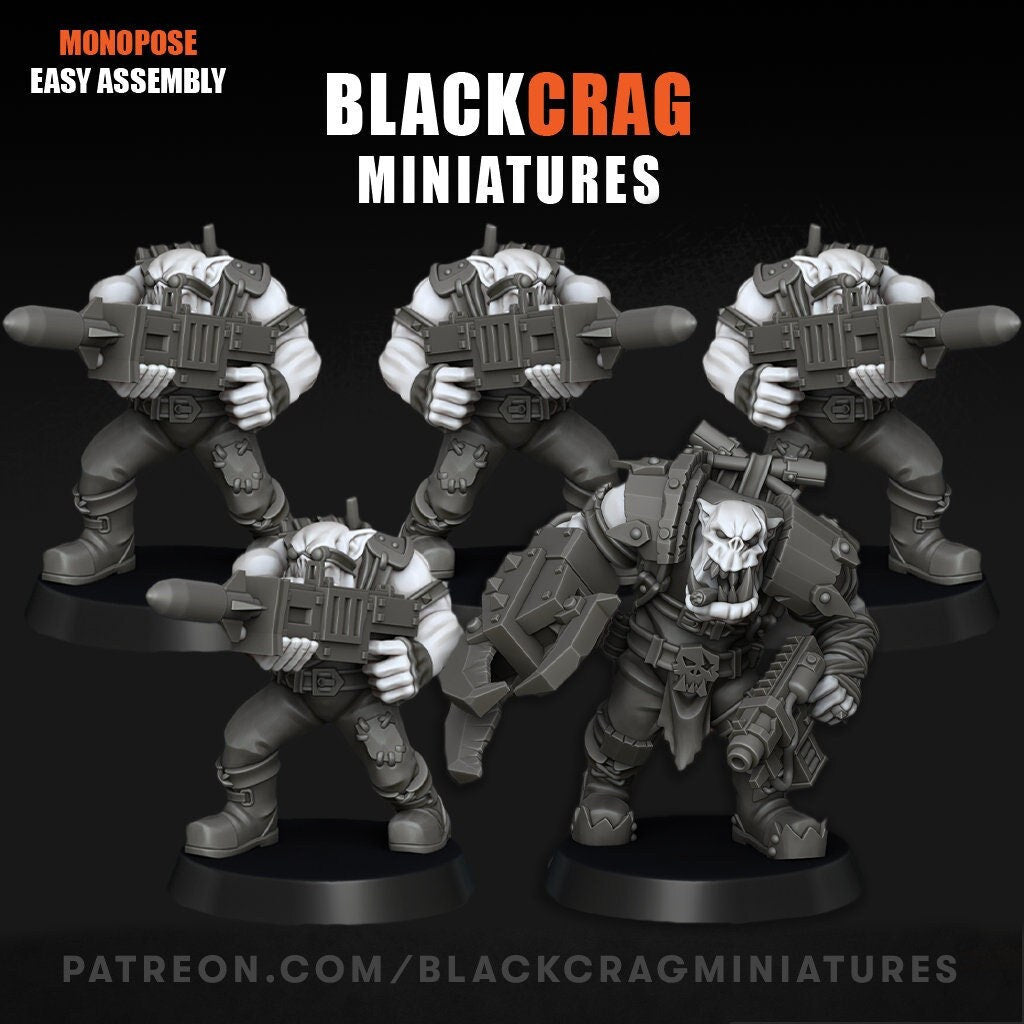 Orc Rocket Ladz | Space Orcs | Greenskin Orks |Malicious Miniatures