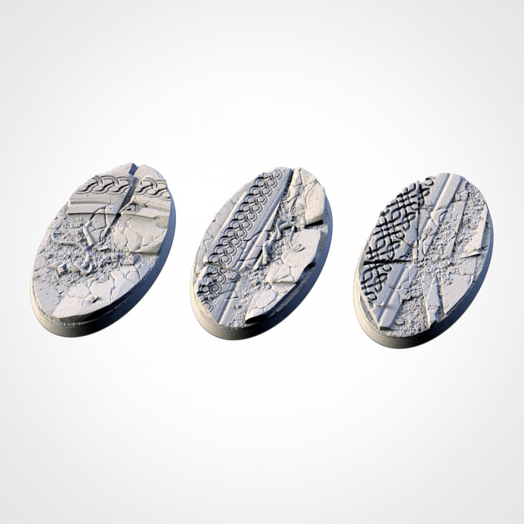 Ancestral Ruins Bases | 25mm | 32mm | 40mm | Txarli Factory | Magnetizable Scenic Textured Round