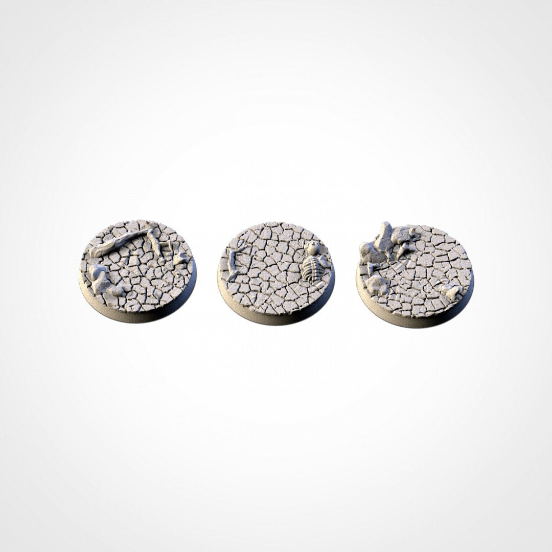 Cracked Desert Bases | 25mm | 32mm | 40mm | Txarli Factory | Magnetizable Scenic Textured Round