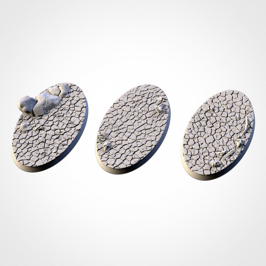 Cracked Desert Bases | 25mm | 32mm | 40mm | Txarli Factory | Magnetizable Scenic Textured Round