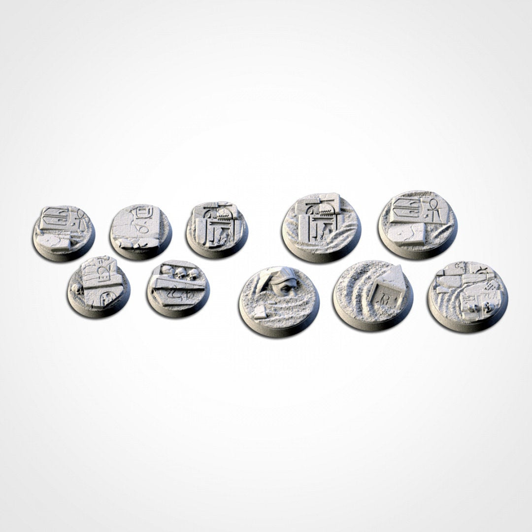 Egyptian Sands Bases | 25mm | 32mm | 40mm | Txarli Factory | Magnetizable Scenic Textured Round