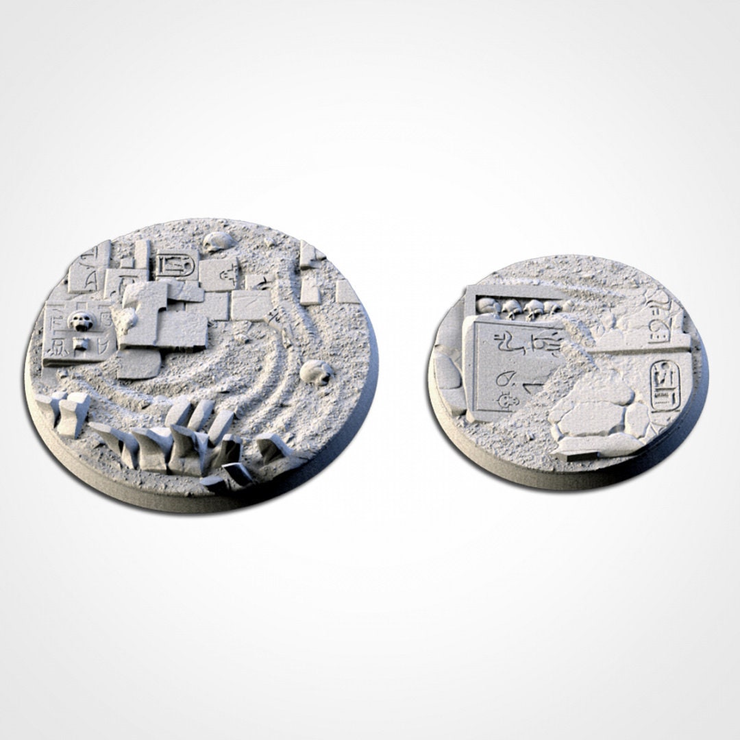 Egyptian Sands Bases | 25mm | 32mm | 40mm | Txarli Factory | Magnetizable Scenic Textured Round