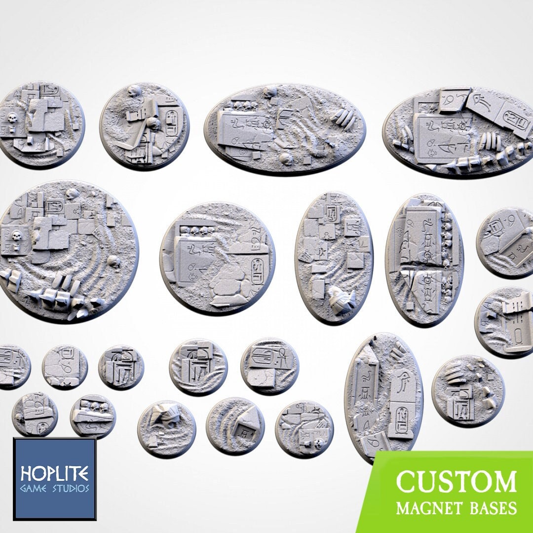 Egyptian Sands Bases | 25mm | 32mm | 40mm | Txarli Factory | Magnetizable Scenic Textured Round