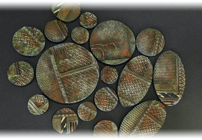 Factory Bases | 25mm | 32mm | 40mm | Txarli Factory | Magnetizable Scenic Textured Round