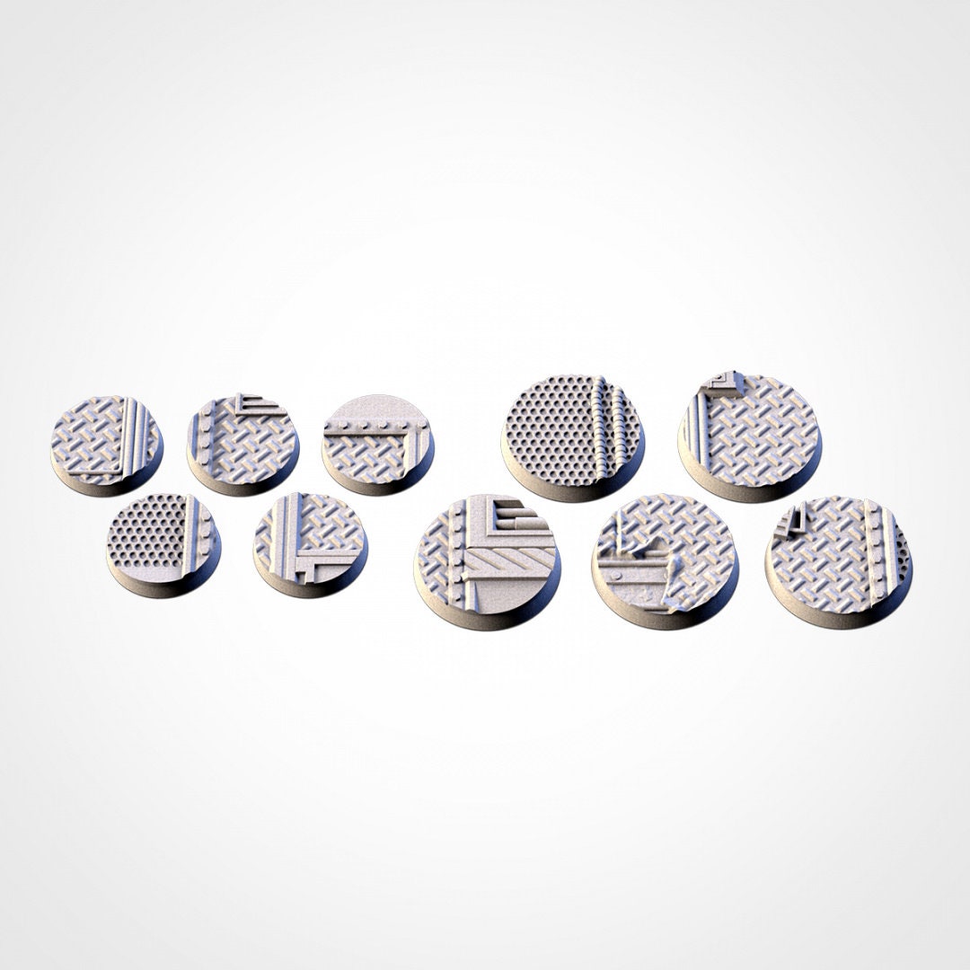 Factory Bases | 25mm | 32mm | 40mm | Txarli Factory | Magnetizable Scenic Textured Round