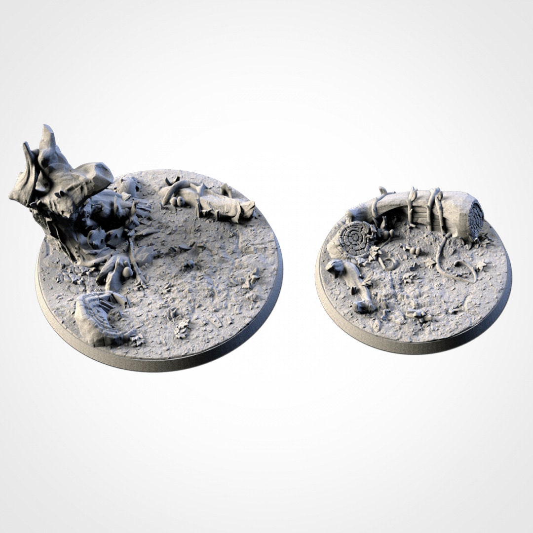 Forest Bases | 25mm | 32mm | 40mm | Txarli Factory | Magnetizable Scenic Textured Round