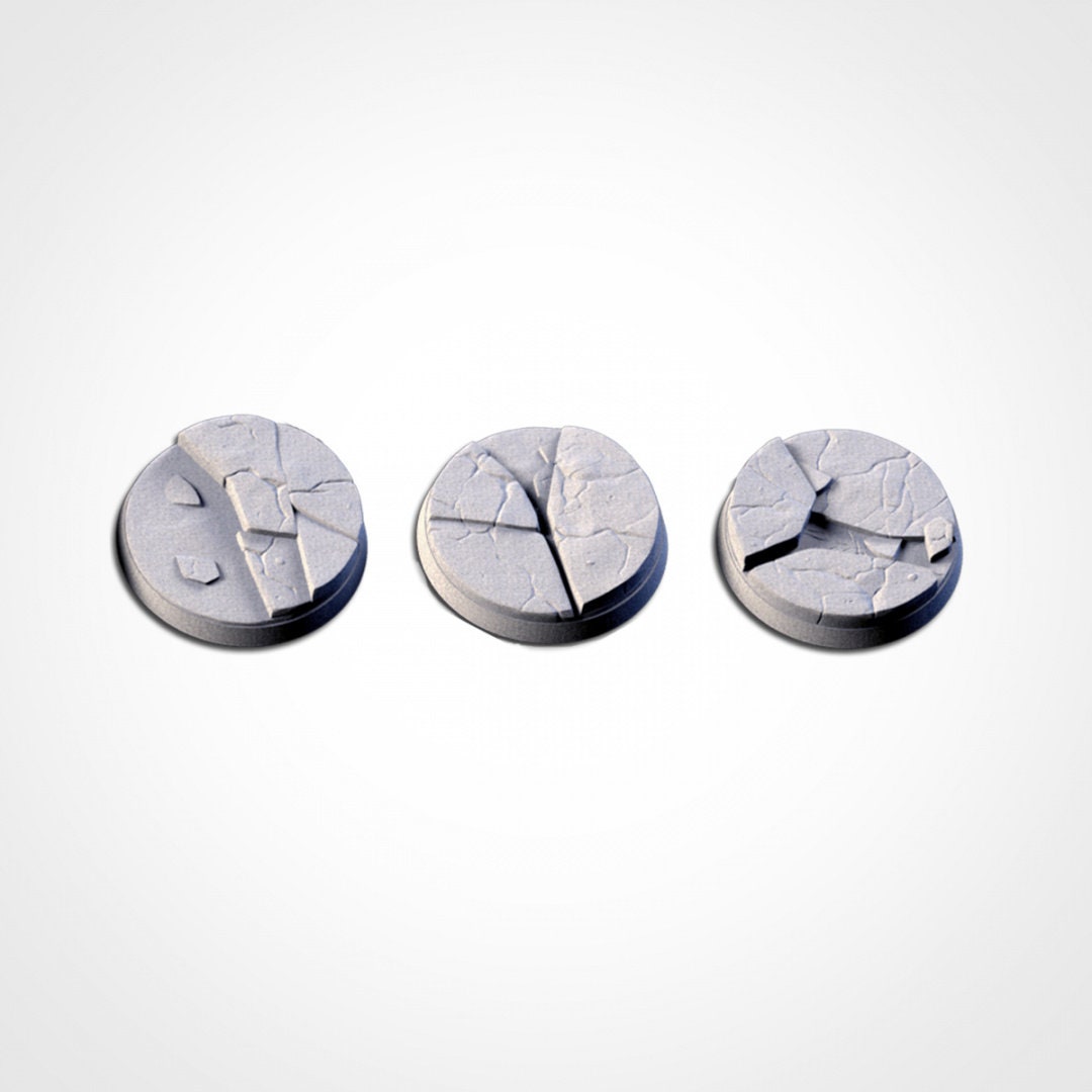 Frozen Wasteland Bases | 25mm | 32mm | 40mm | Txarli Factory | Magnetizable Scenic Textured Round