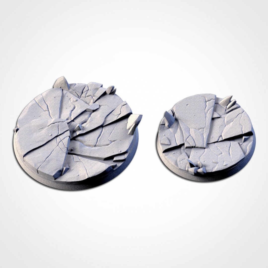Frozen Wasteland Bases | 25mm | 32mm | 40mm | Txarli Factory | Magnetizable Scenic Textured Round
