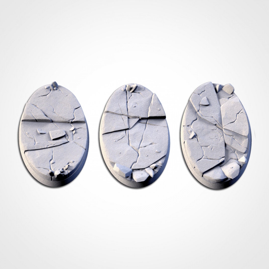 Frozen Wasteland Bases | 25mm | 32mm | 40mm | Txarli Factory | Magnetizable Scenic Textured Round