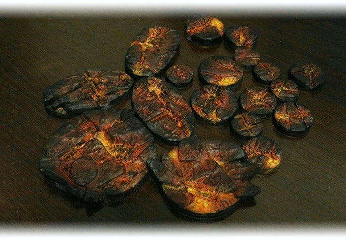 Volcanic Bases | 25mm | 32mm | 40mm | Txarli Factory | Magnetizable Scenic Textured Round