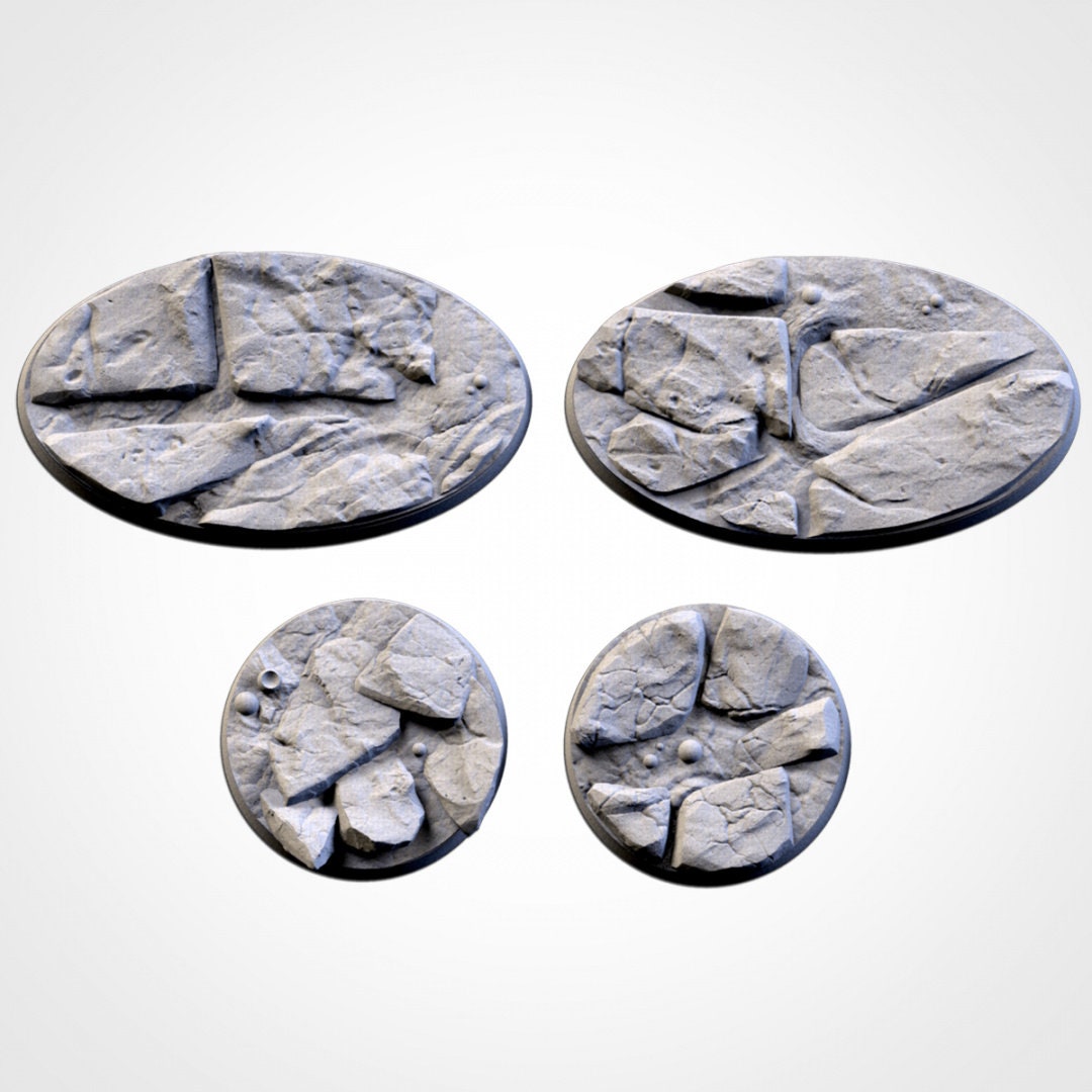Volcanic Bases | 25mm | 32mm | 40mm | Txarli Factory | Magnetizable Scenic Textured Round
