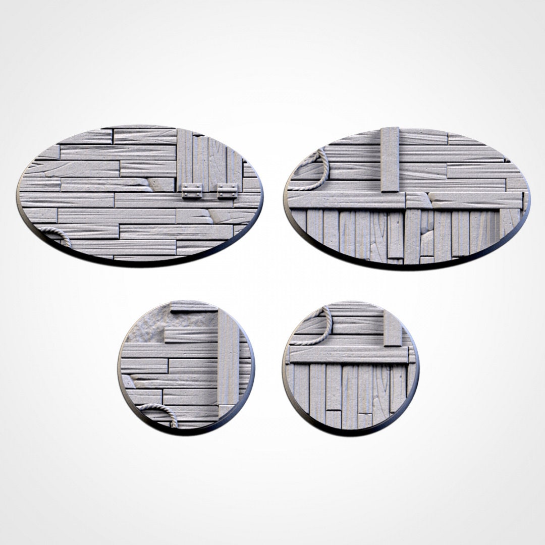 Wood Textured Bases | 25mm | 32mm | 40mm | Txarli Factory | Magnetizable Scenic Textured Round