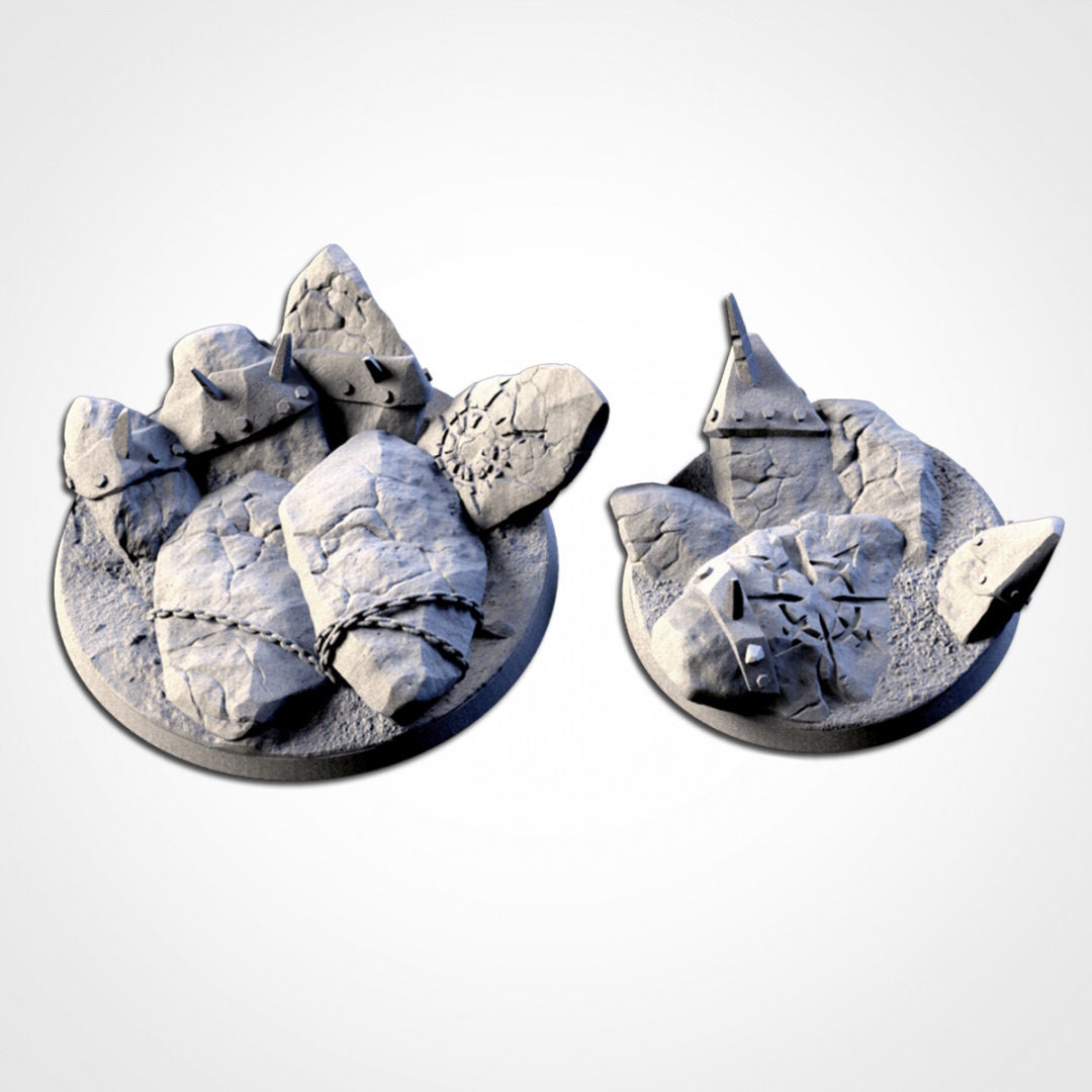 Chaos Hell Bases | 25mm | 32mm | 40mm | Txarli Factory | Magnetizable Scenic Textured Round