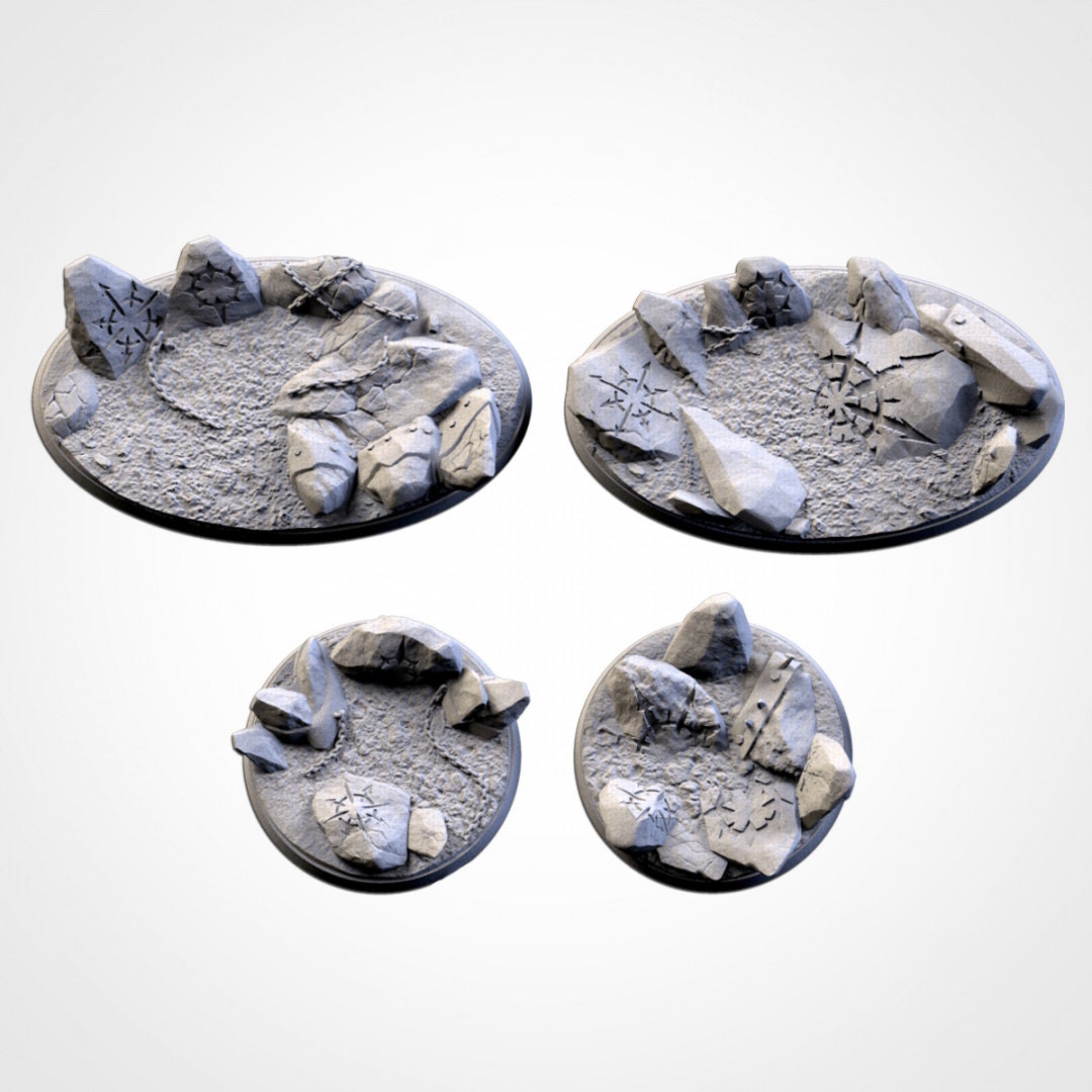 Chaos Hell Bases | 25mm | 32mm | 40mm | Txarli Factory | Magnetizable Scenic Textured Round