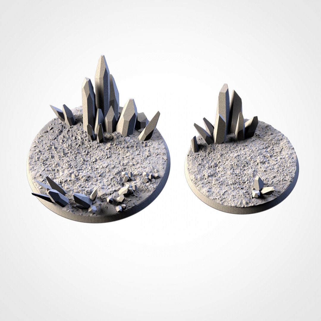 Crystal Xenos Bases | 25mm | 32mm | 40mm | Txarli Factory | Magnetizable Scenic Textured Round