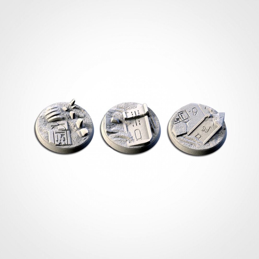 Egyptian Sands Bases | 25mm | 32mm | 40mm | Txarli Factory | Magnetizable Scenic Textured Round