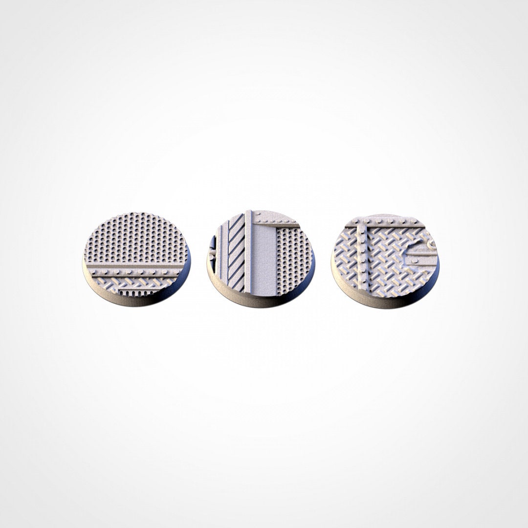 Factory Bases | 25mm | 32mm | 40mm | Txarli Factory | Magnetizable Scenic Textured Round