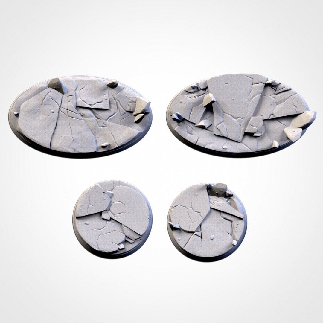 Frozen Wasteland Bases | 25mm | 32mm | 40mm | Txarli Factory | Magnetizable Scenic Textured Round