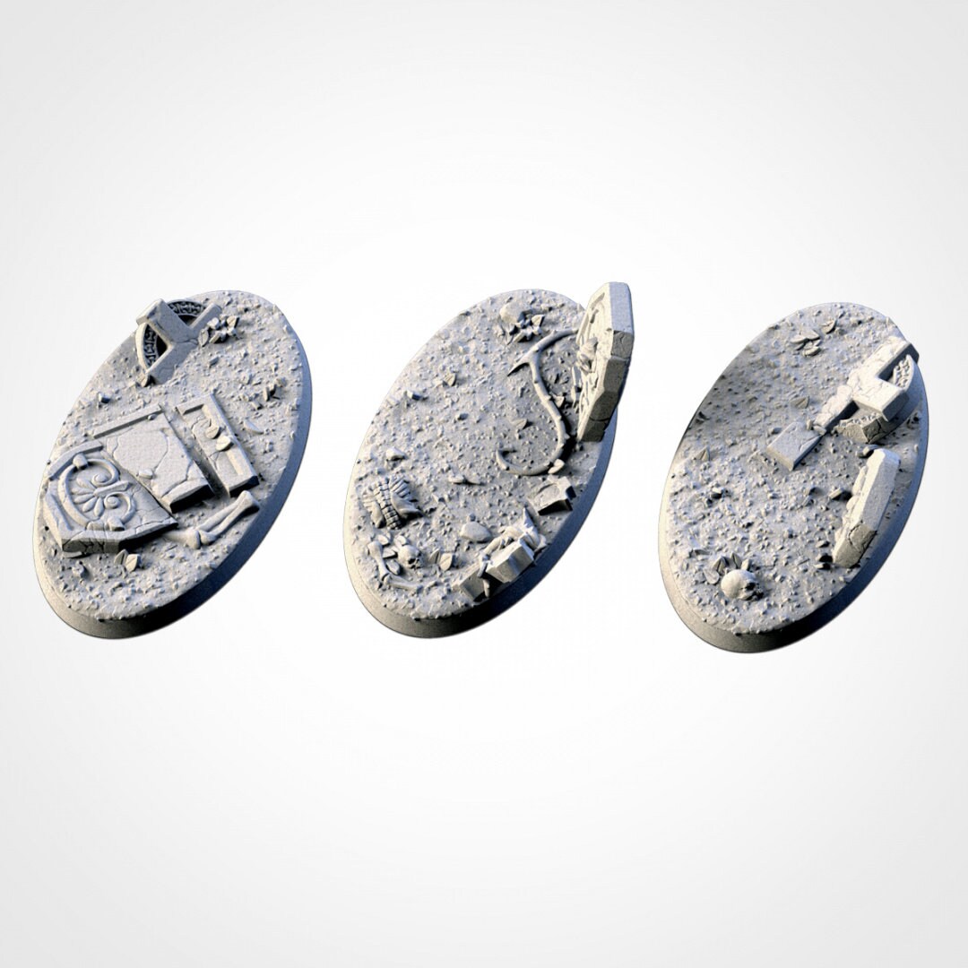 Graveyard Bases | 25mm | 32mm | 40mm | Txarli Factory | Magnetizable Scenic Textured Round