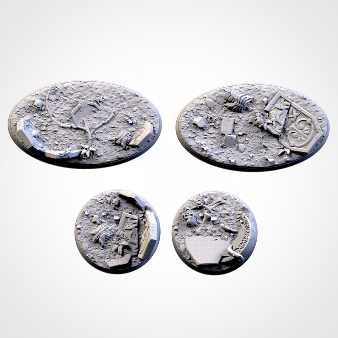 Graveyard Bases | 25mm | 32mm | 40mm | Txarli Factory | Magnetizable Scenic Textured Round