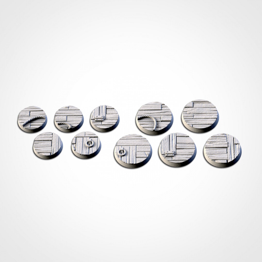 Wood Textured Bases | 25mm | 32mm | 40mm | Txarli Factory | Magnetizable Scenic Textured Round