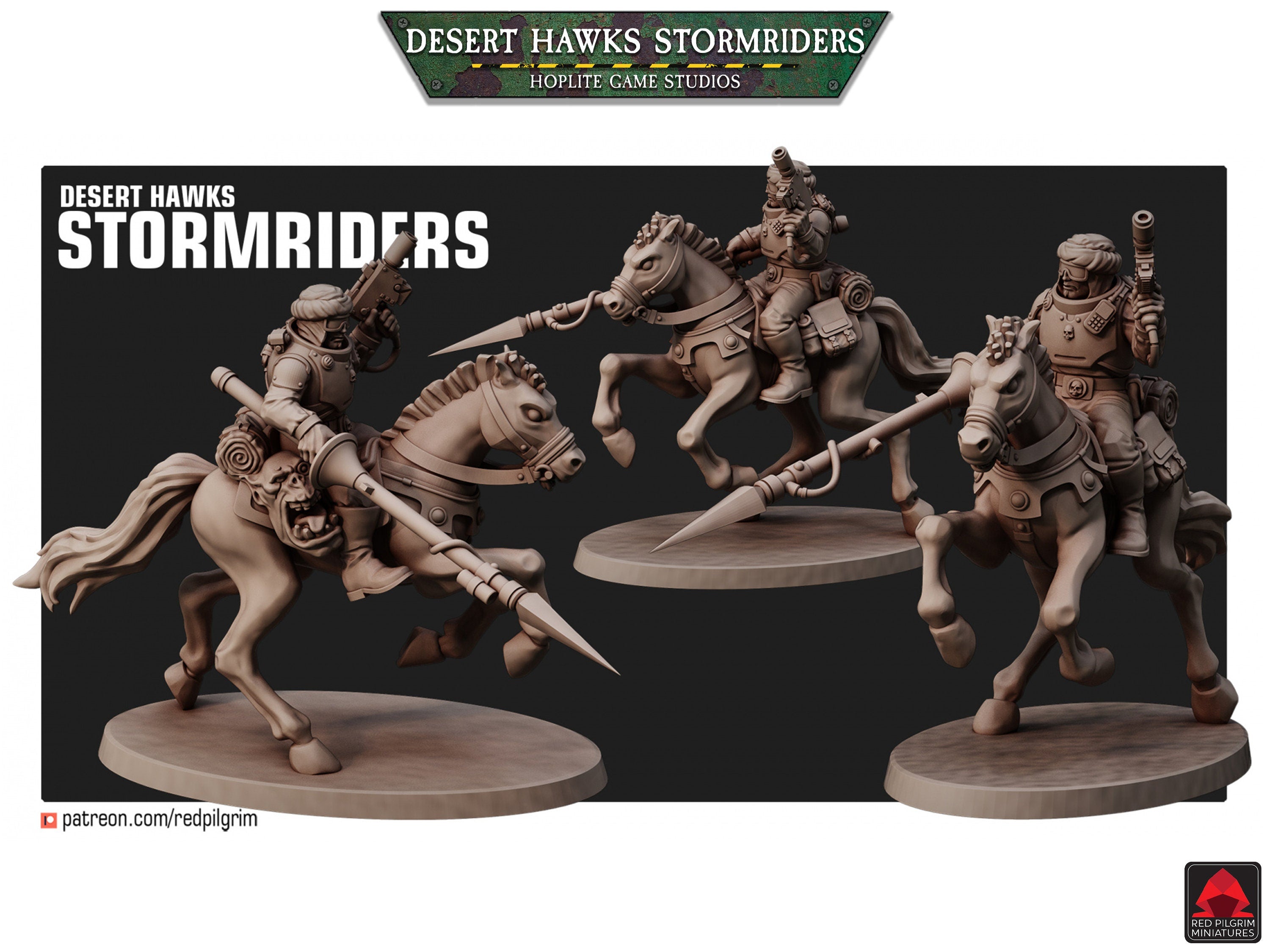 Caballería de los Stormriders de los Desert Hawks | Miniaturas de Red Pilgrim | 28 mm