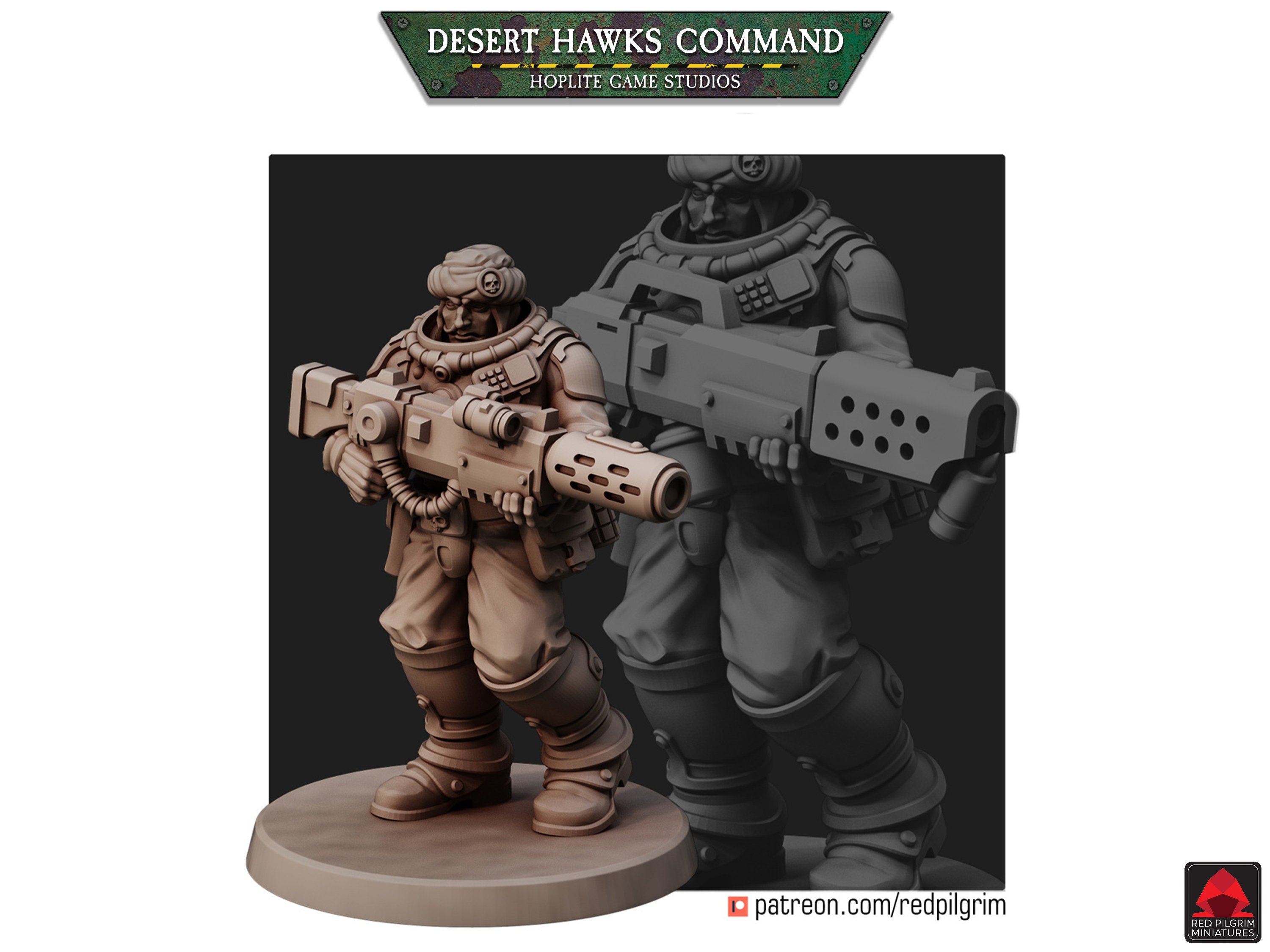 Escuadrón de mando de los Halcones del Desierto | Miniaturas de Red Pilgrim | 28 mm