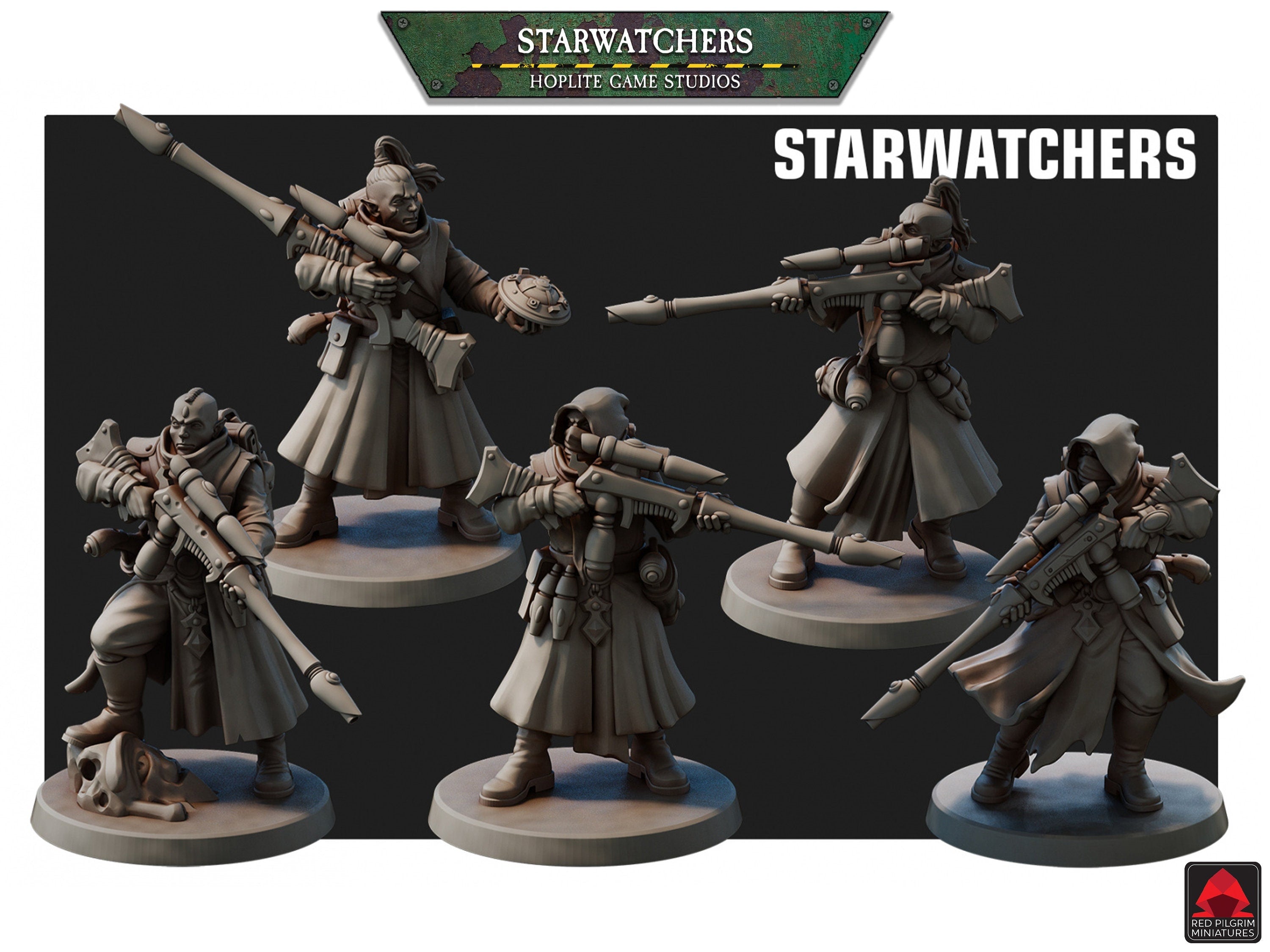 Starwatcher Space Elves Snipers | Red Pilgrim Miniatures | 32mm