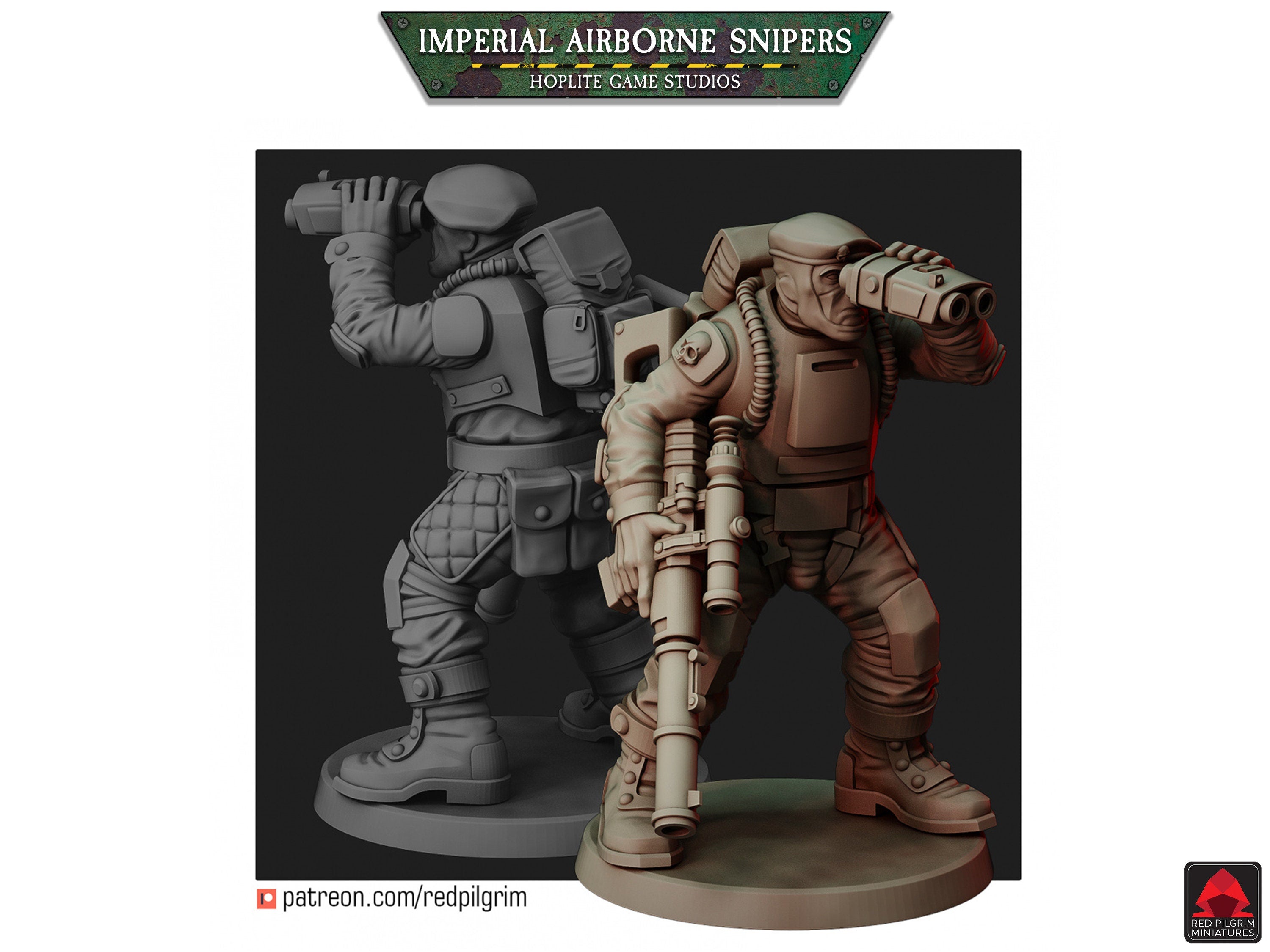 Equipo de francotiradores aerotransportados imperiales | Miniaturas de Red Pilgrim | 28 mm