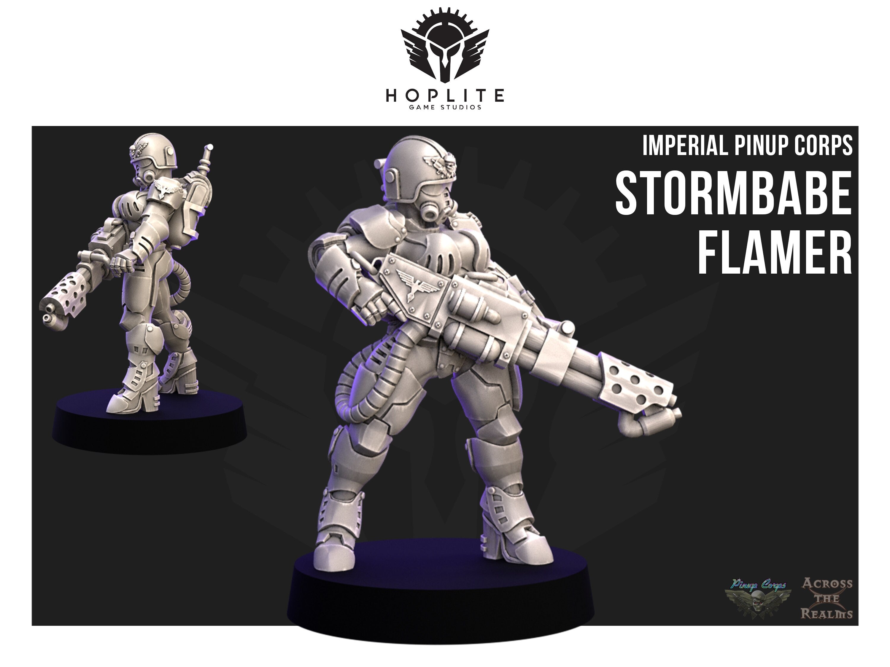 Lanzallamas Stormbabe de Pinup Corps - A través de los reinos | 28 mm