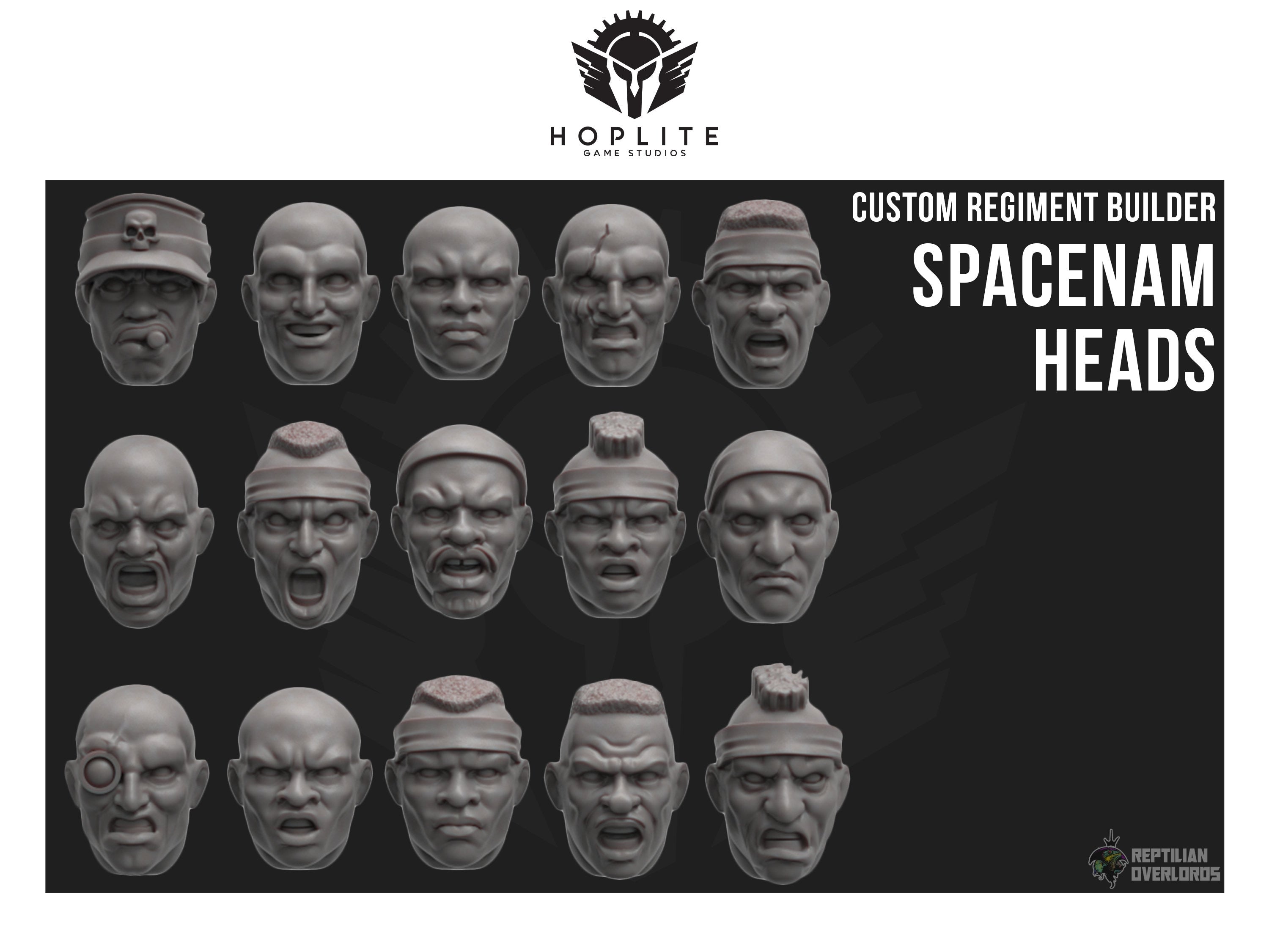 Piezas: Cabezas Spacenam (x20) | Señores supremos reptiles | 28 mm