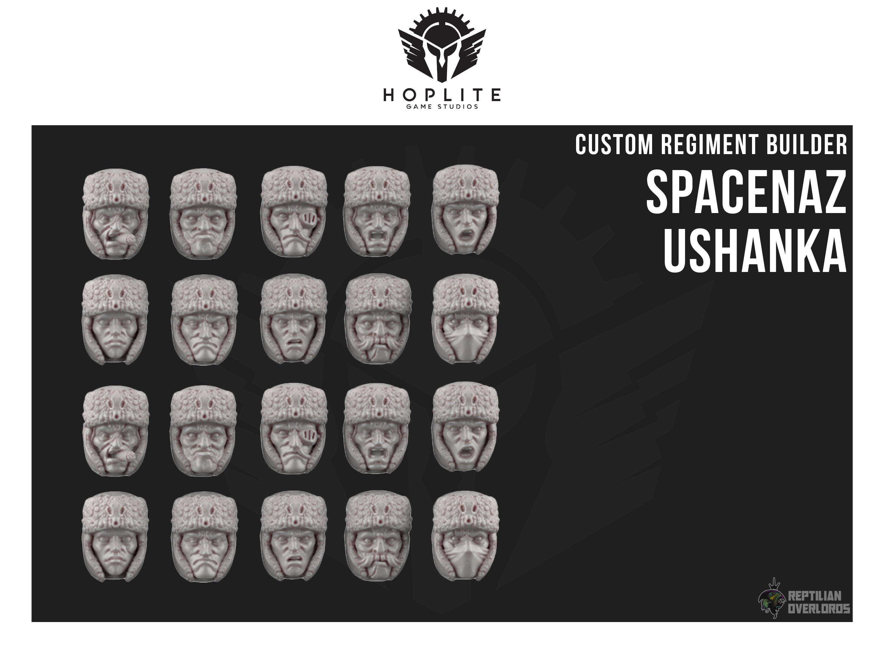Piezas: Spacenaz Ushankas (x20) | Señores supremos reptilianos | 28mm
