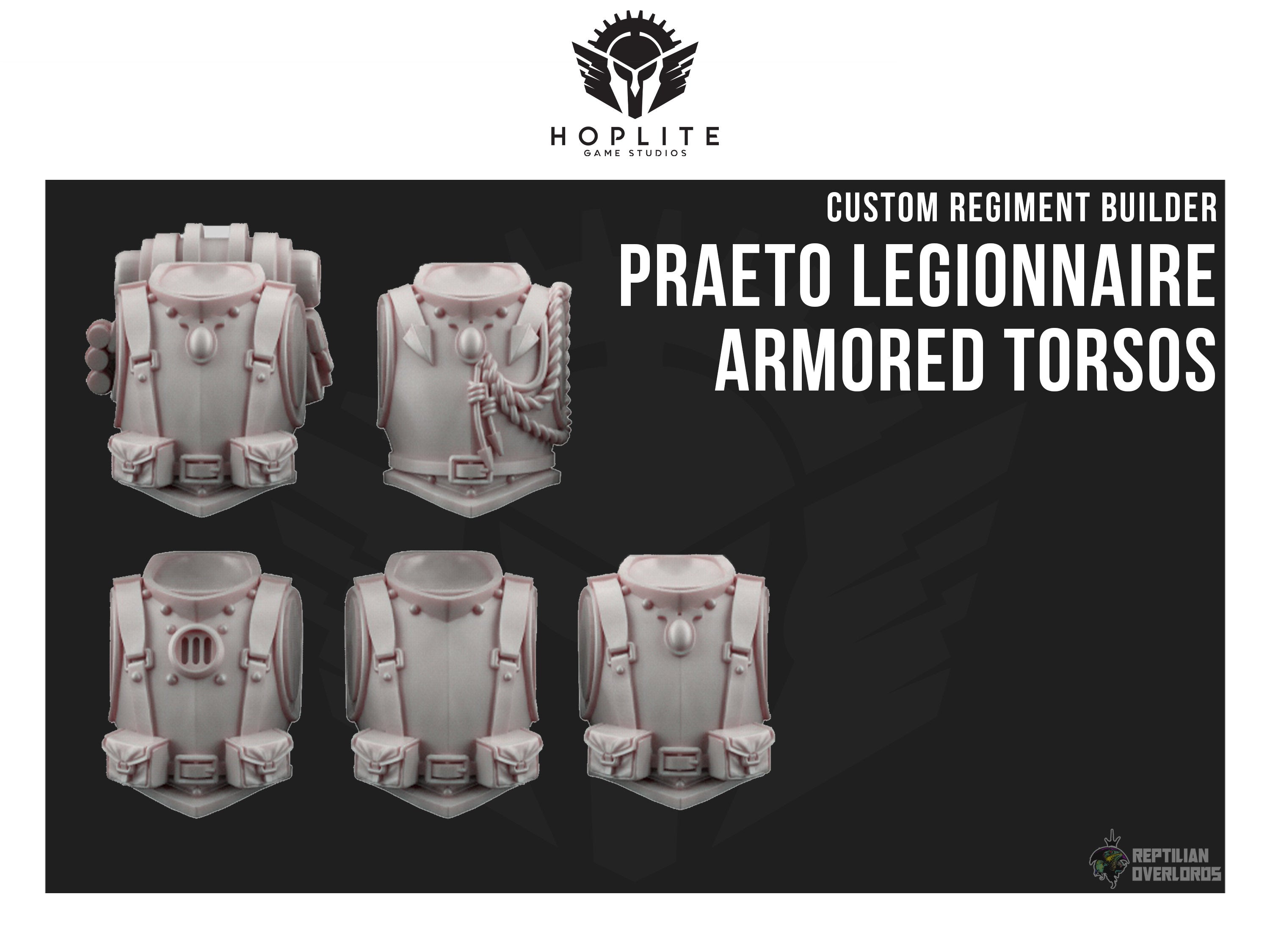 Piezas: Torsos blindados de legionarios pretos (x10) | Señores supremos reptiles | 28 mm