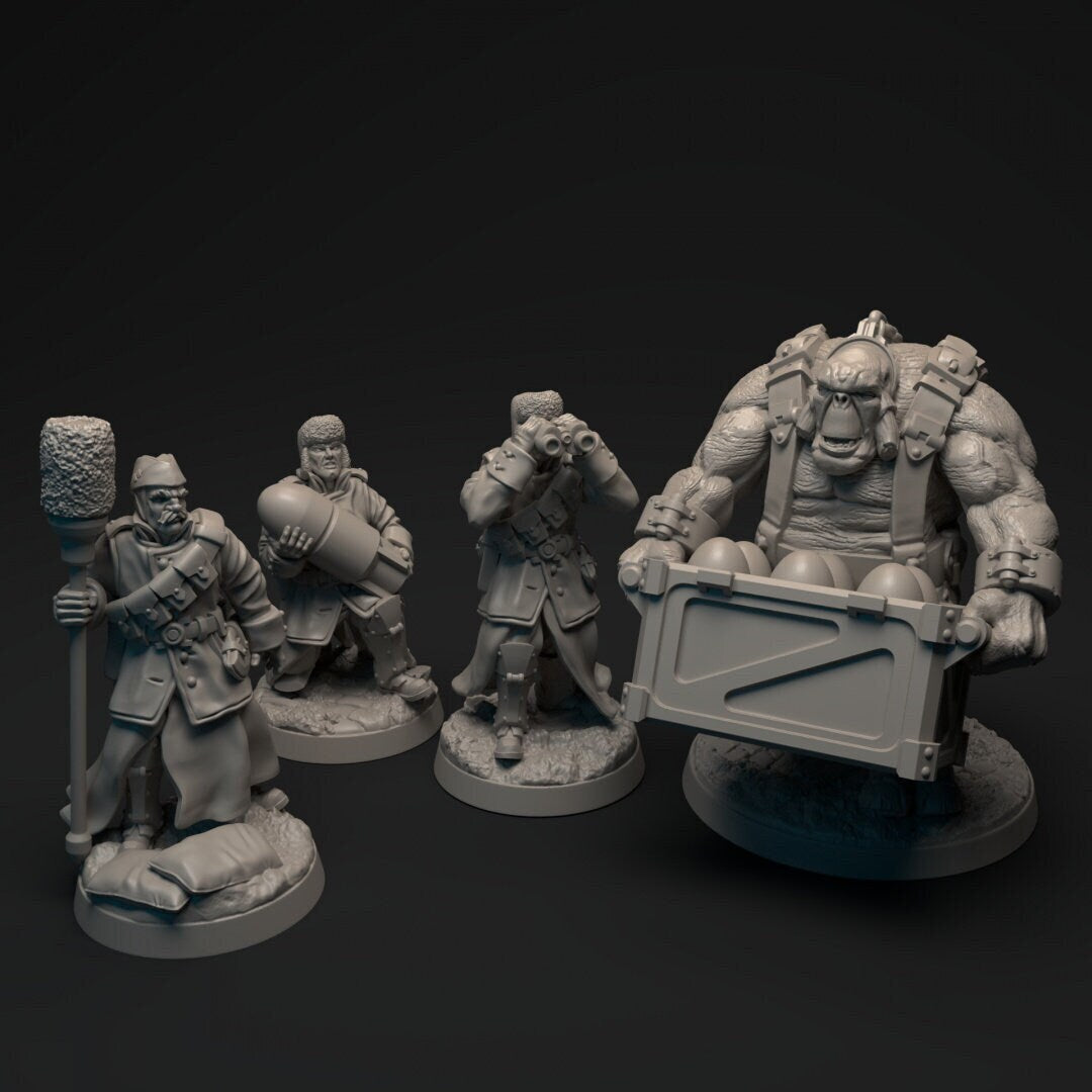 Tripulación de artillería de gran batería | Guerreros de hielo de Altirvun | Miniaturas de historia