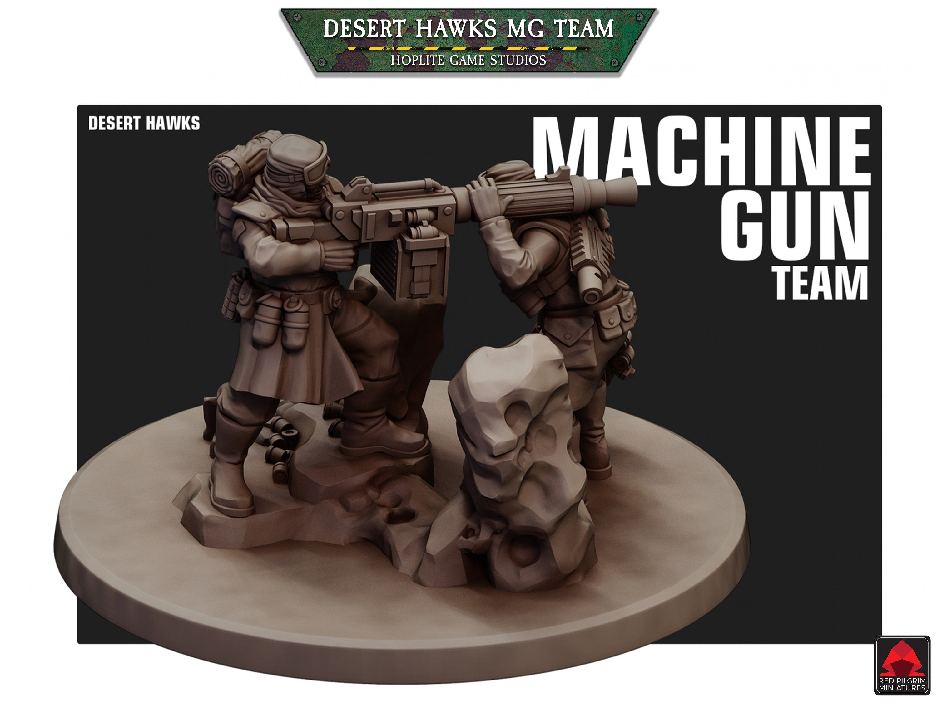Desert Hawks Maschinengewehr-Team | Red Pilgrim Miniatures | 28 mm