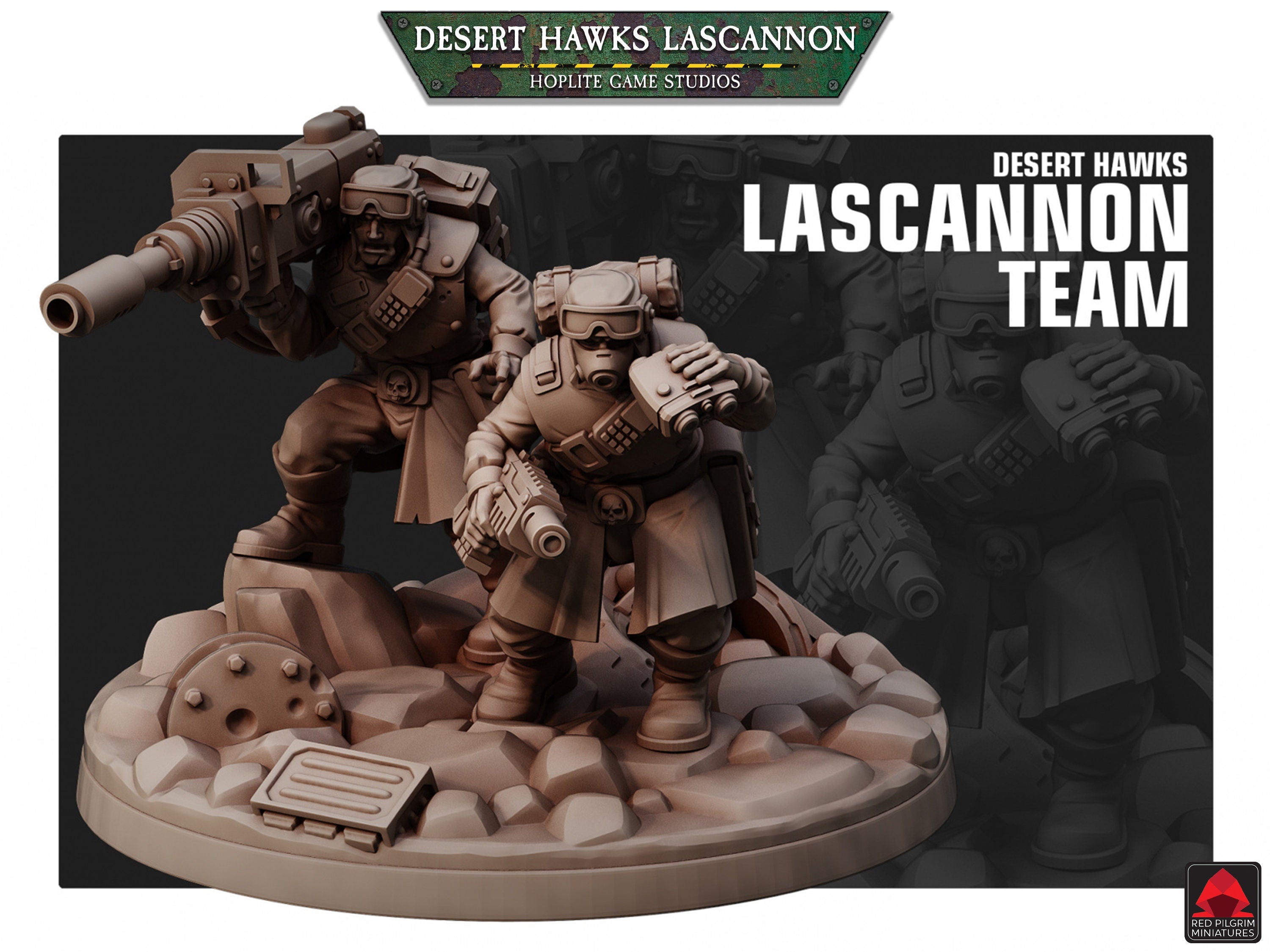Equipo de cañones láser Desert Hawks | Miniaturas Red Pilgrim | 28 mm