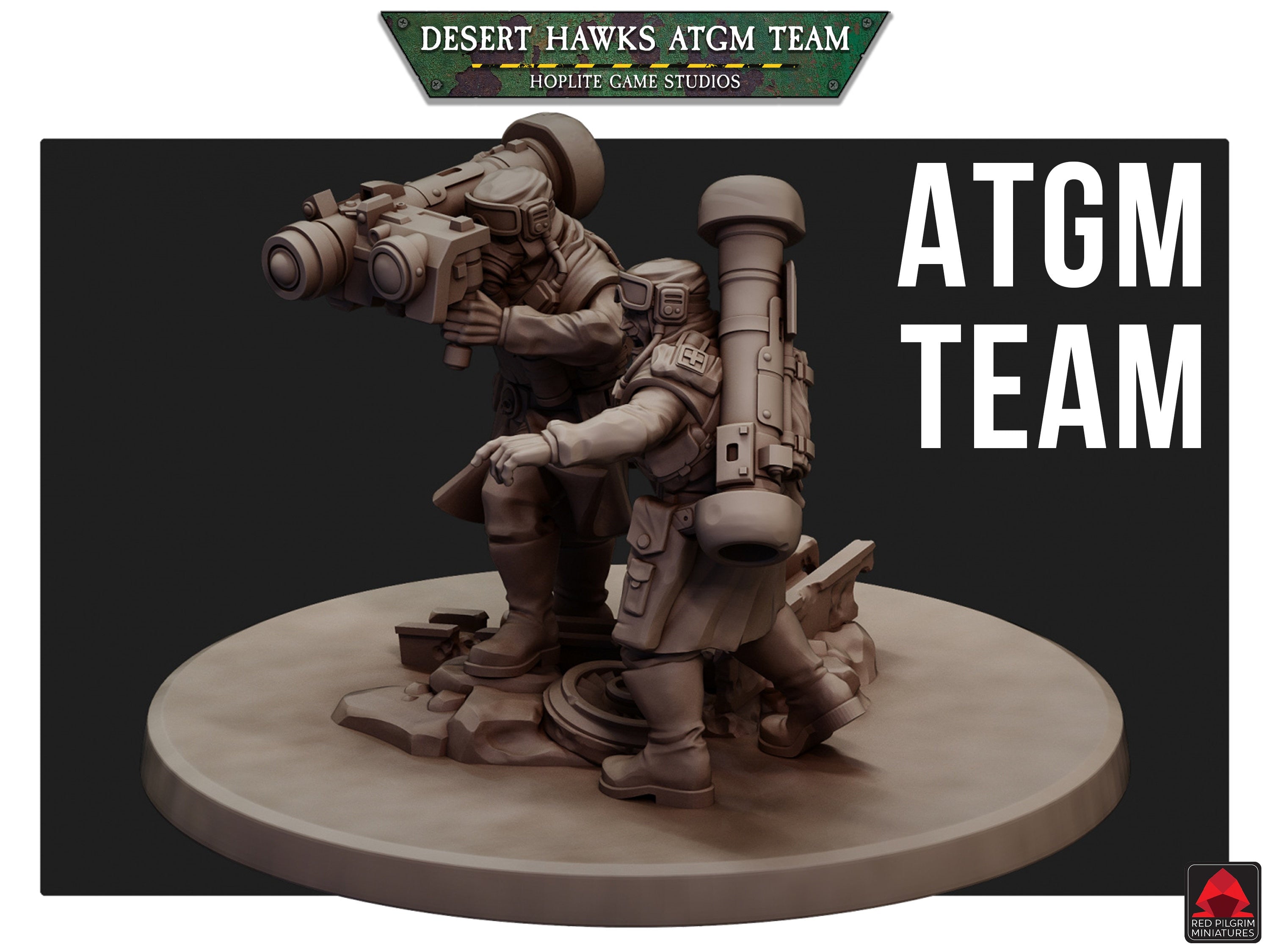 Equipo ATGM Desert Hawks | Miniaturas Red Pilgrim | 28 mm