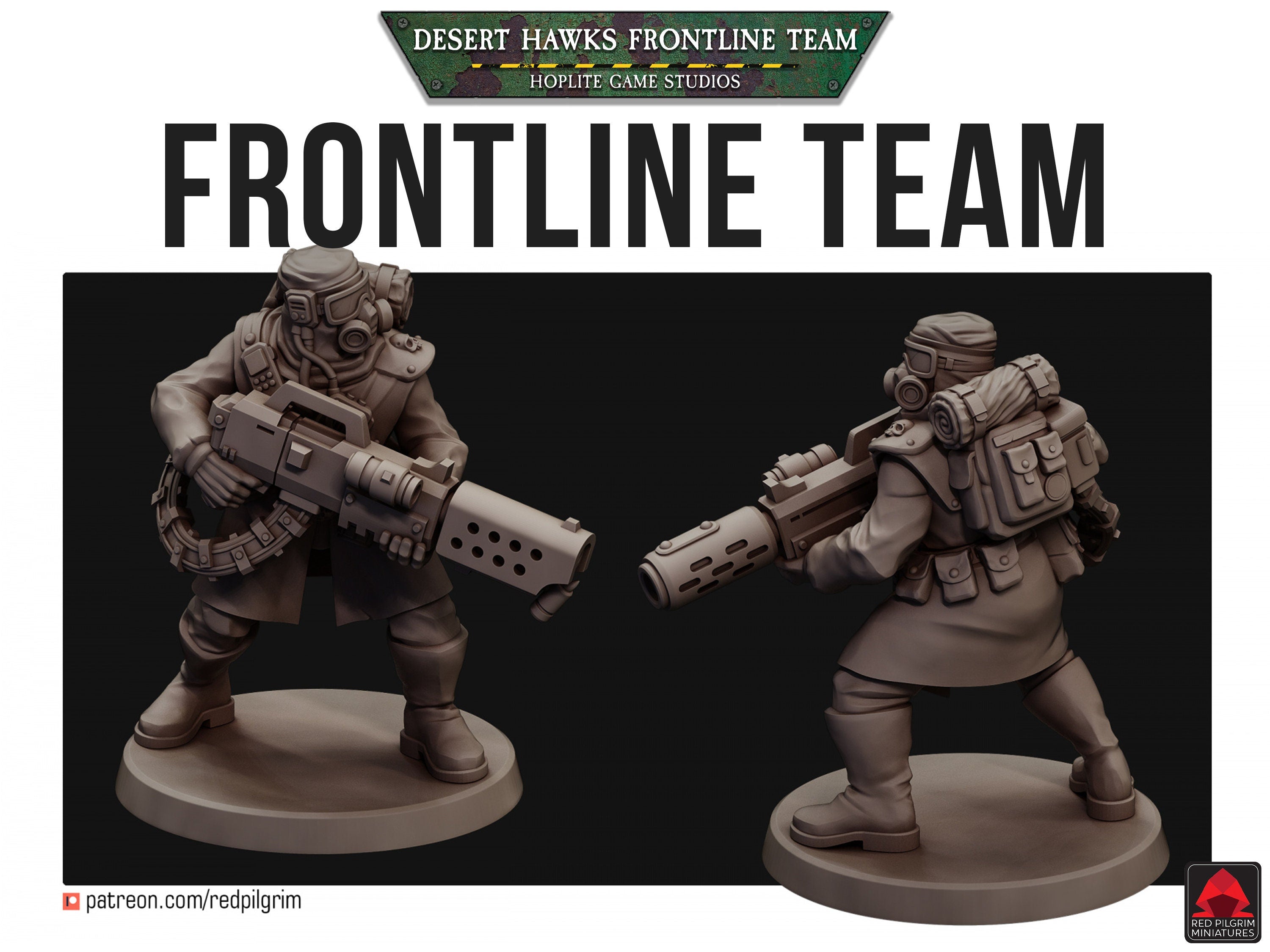 Equipo de primera línea de los Desert Hawks | Miniaturas de Red Pilgrim | 28 mm