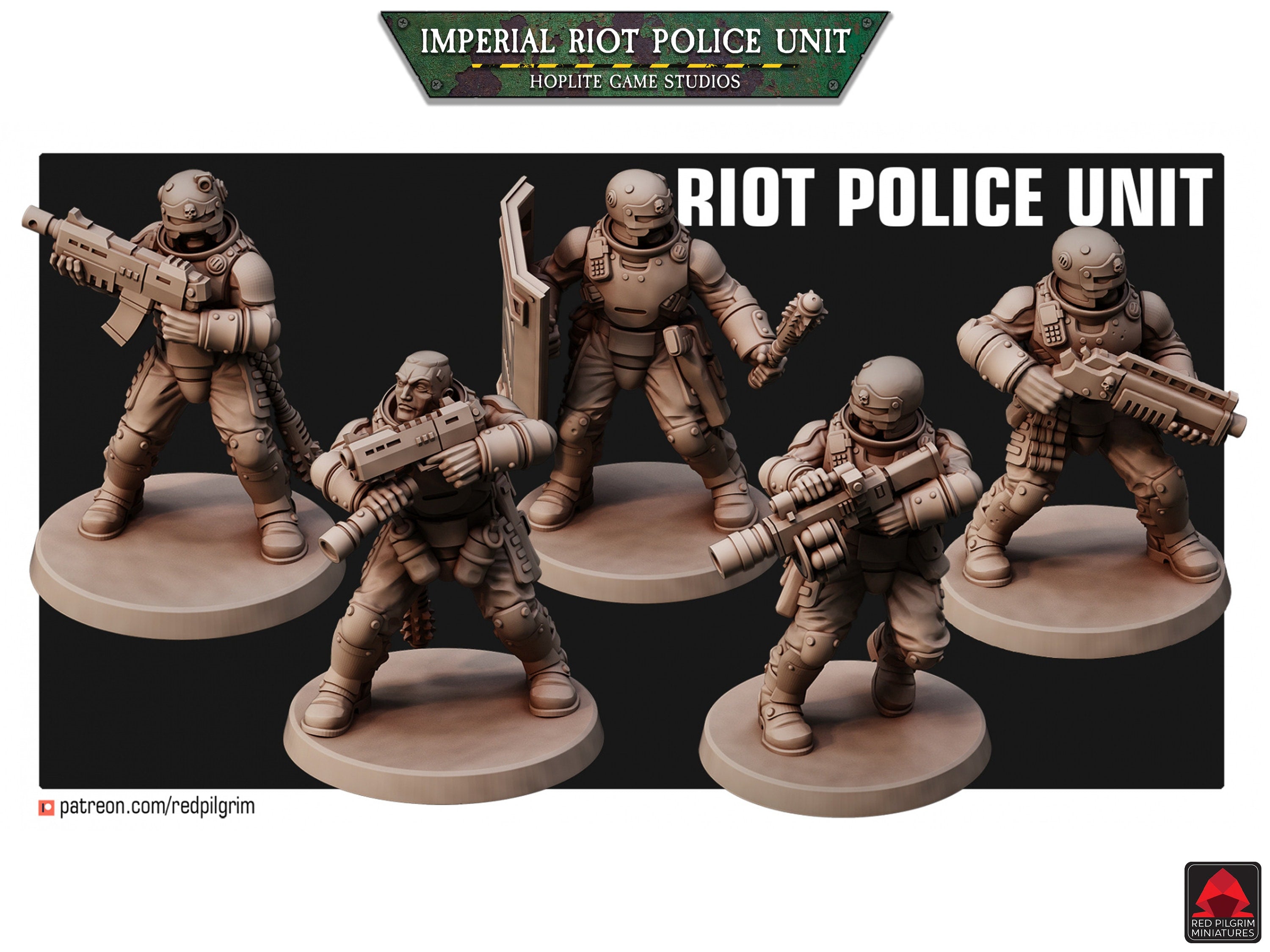 Unidad de la policía antidisturbios imperial | Miniaturas de Red Pilgrim | 28 mm