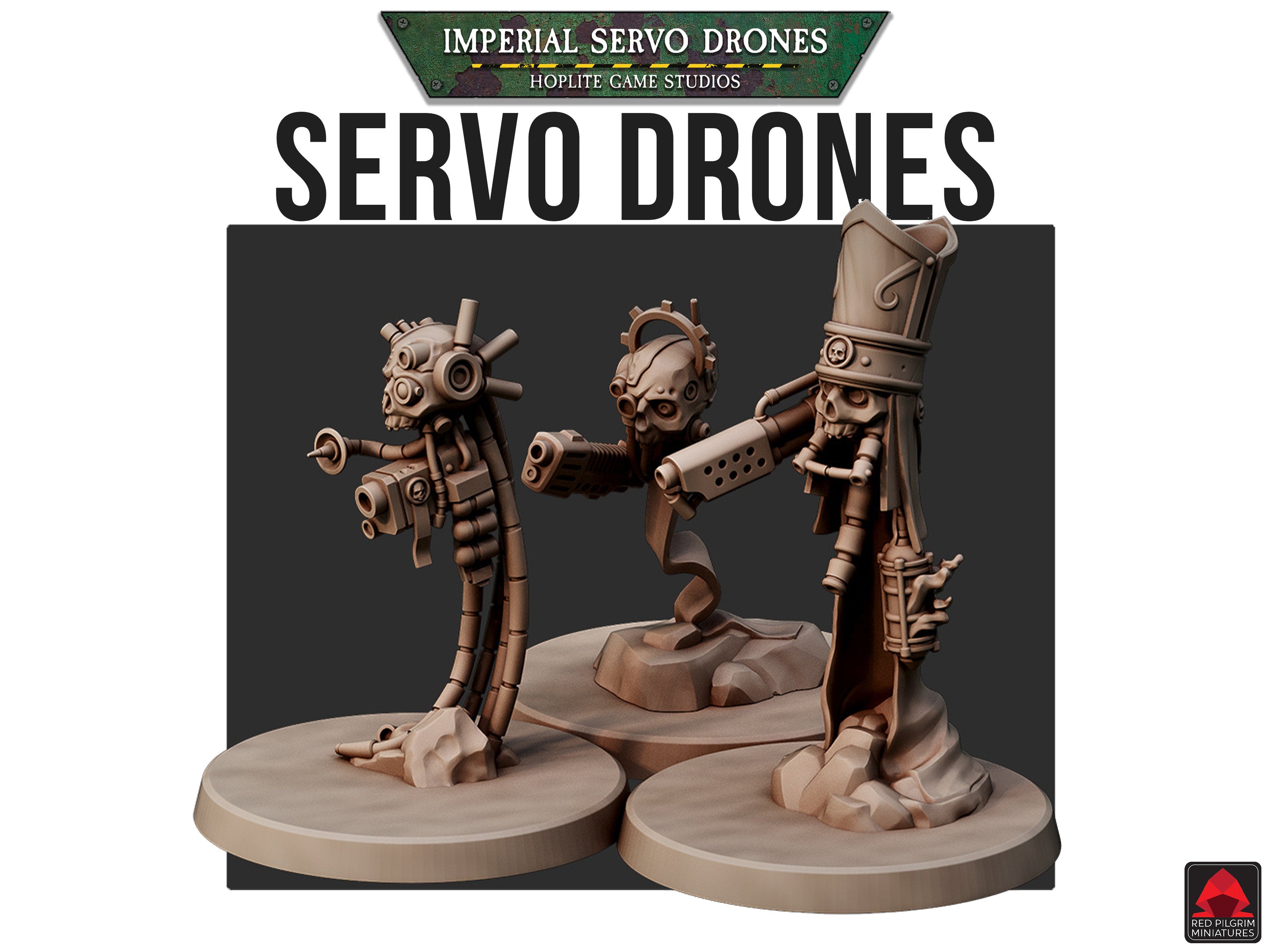 Drones Servo Imperiales | Miniaturas Red Pilgrim | 28 mm
