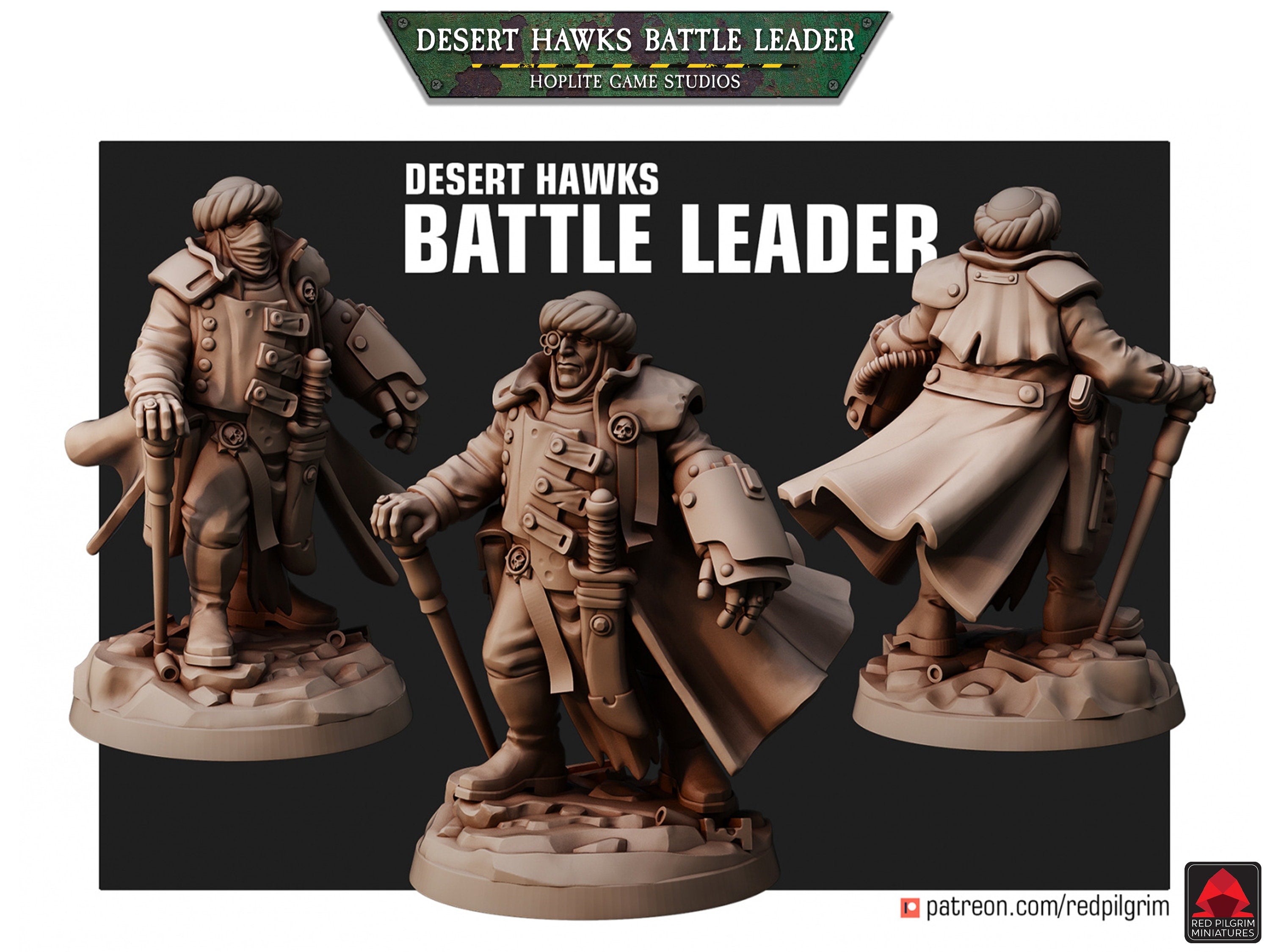 Líder de batalla de los Halcones del Desierto | Miniaturas de Red Pilgrim | 28 mm