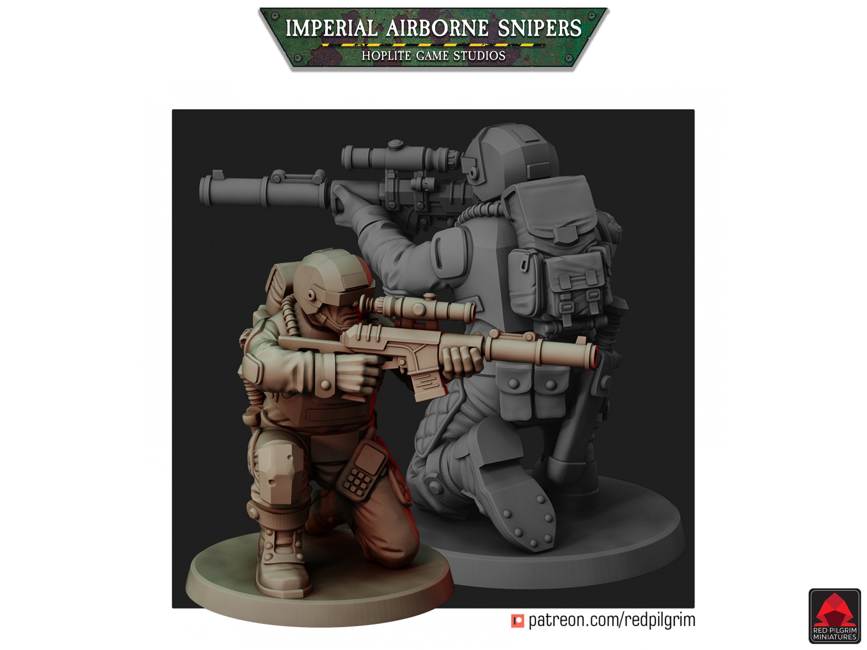 Equipo de francotiradores aerotransportados imperiales | Miniaturas de Red Pilgrim | 28 mm