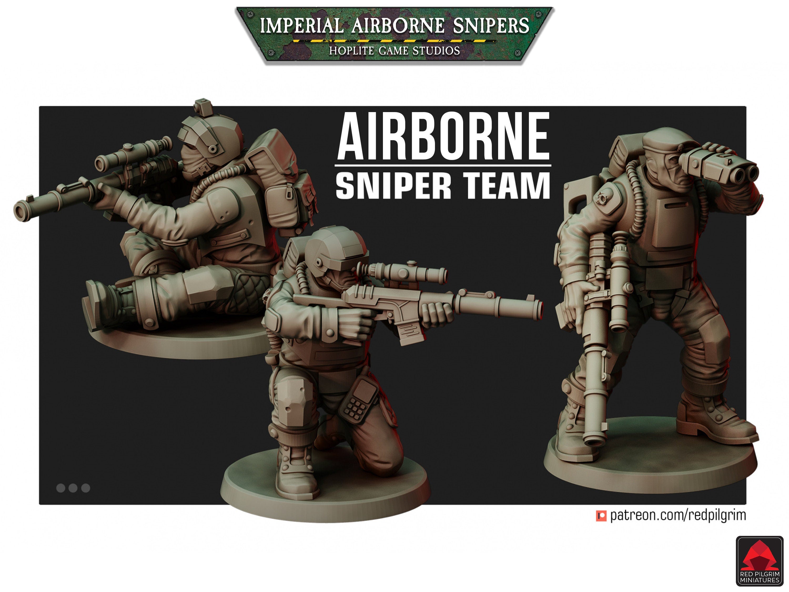 Equipo de francotiradores aerotransportados imperiales | Miniaturas de Red Pilgrim | 28 mm