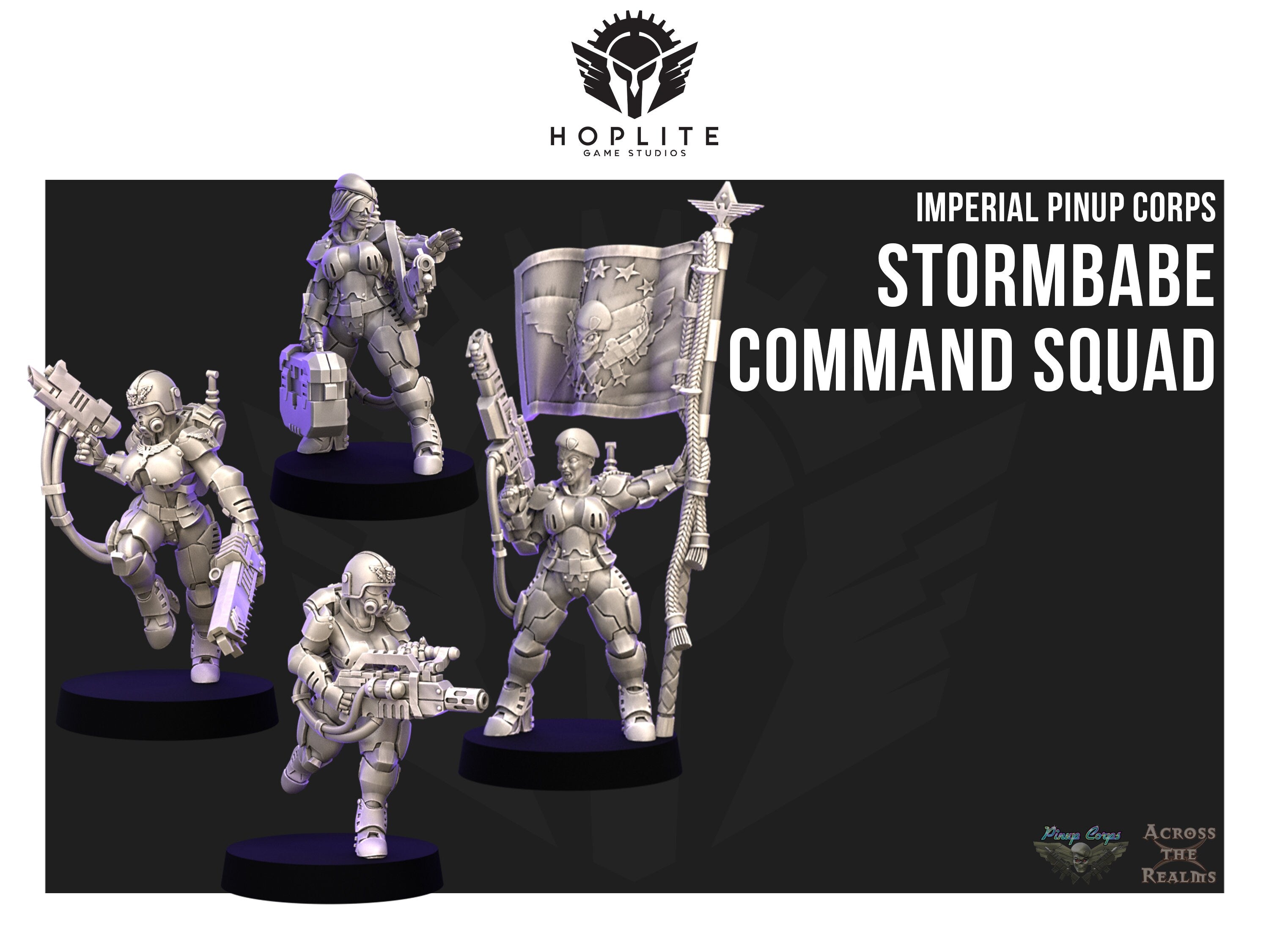Escuadrón de mando de Pinup Corps Stormbabe - A través de los reinos | 28 mm