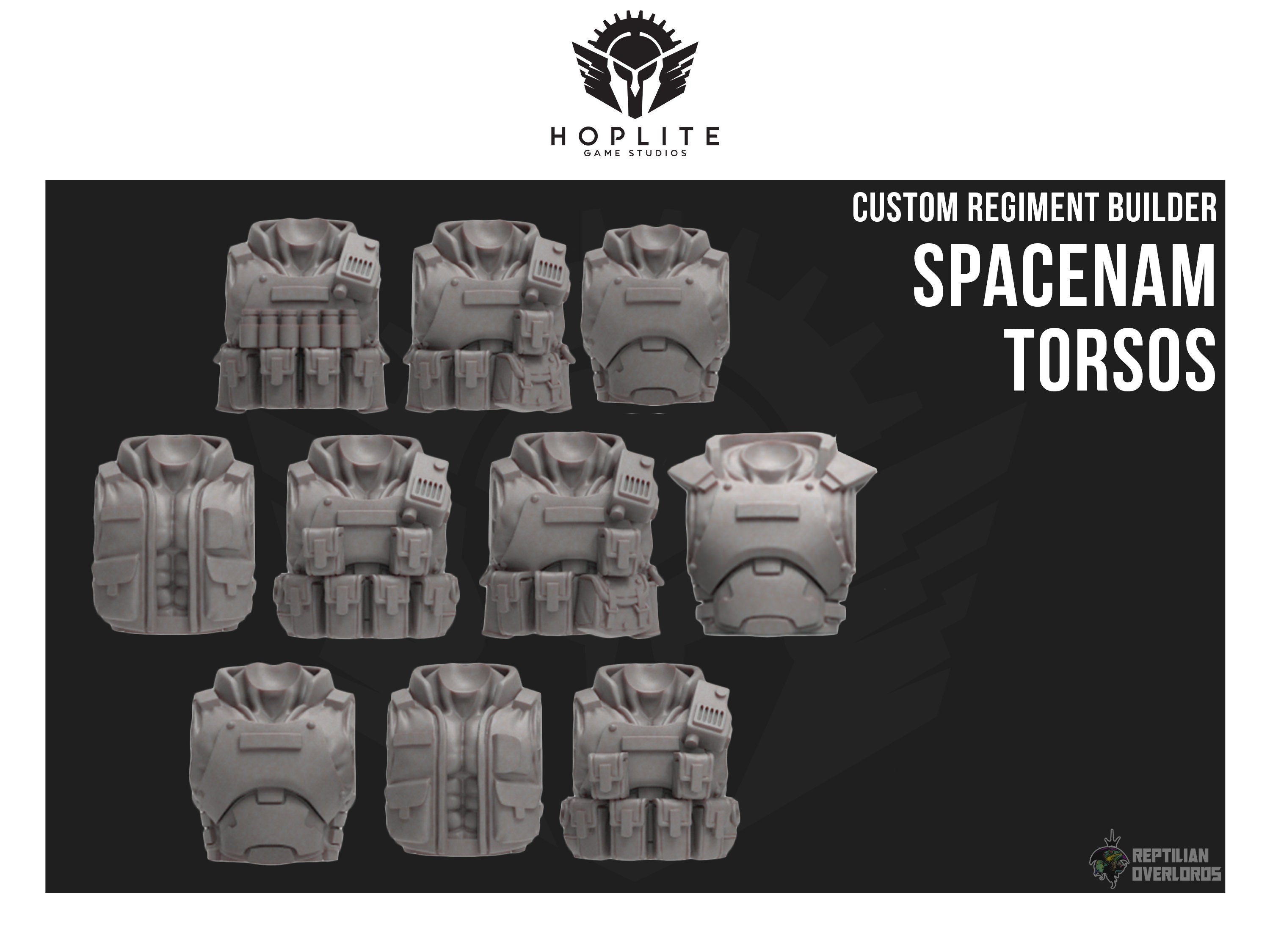 Parts: Spacenam Torsos (x10) | Reptilian Overlords | 28mm