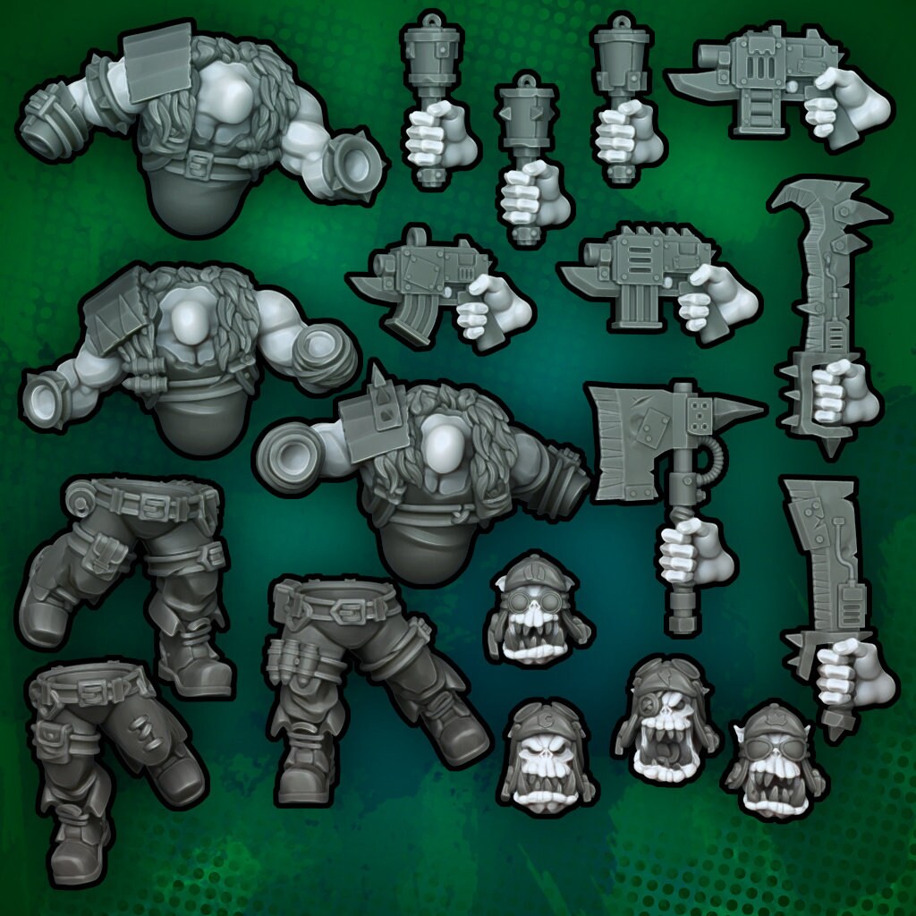 Orcos con mochila propulsora | Malicious Miniatures