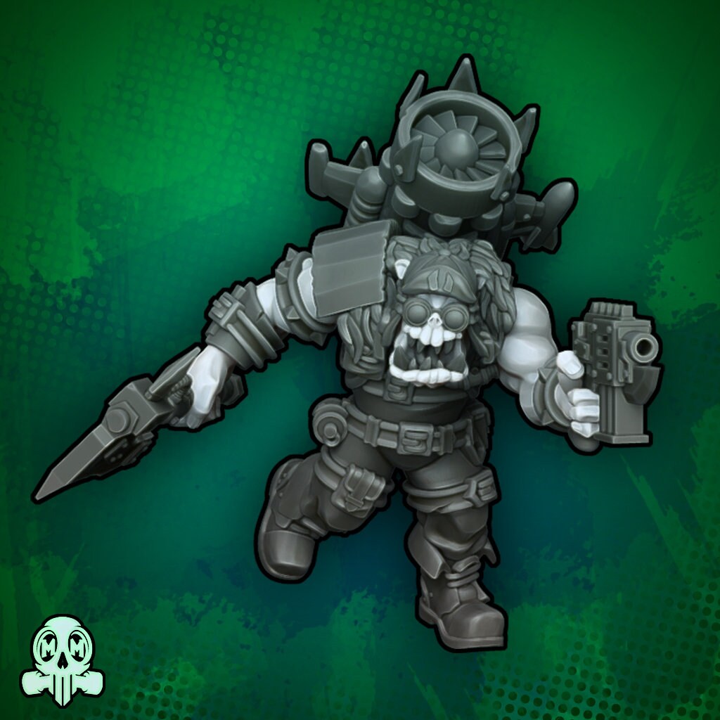 Orcos con mochila propulsora | Malicious Miniatures