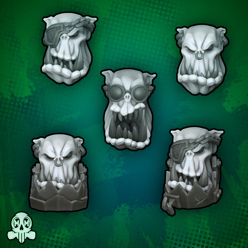 Jefes orcos gigantes con armas pesadas | Malicious Miniatures